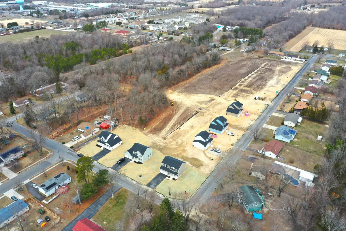 Chapel Heights, a completed new construction community in Vineland NJ, from the air