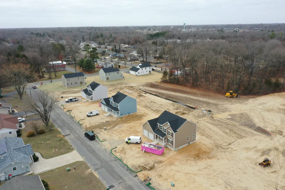 Homes under construction at Chapel Heights in Vineland NJ