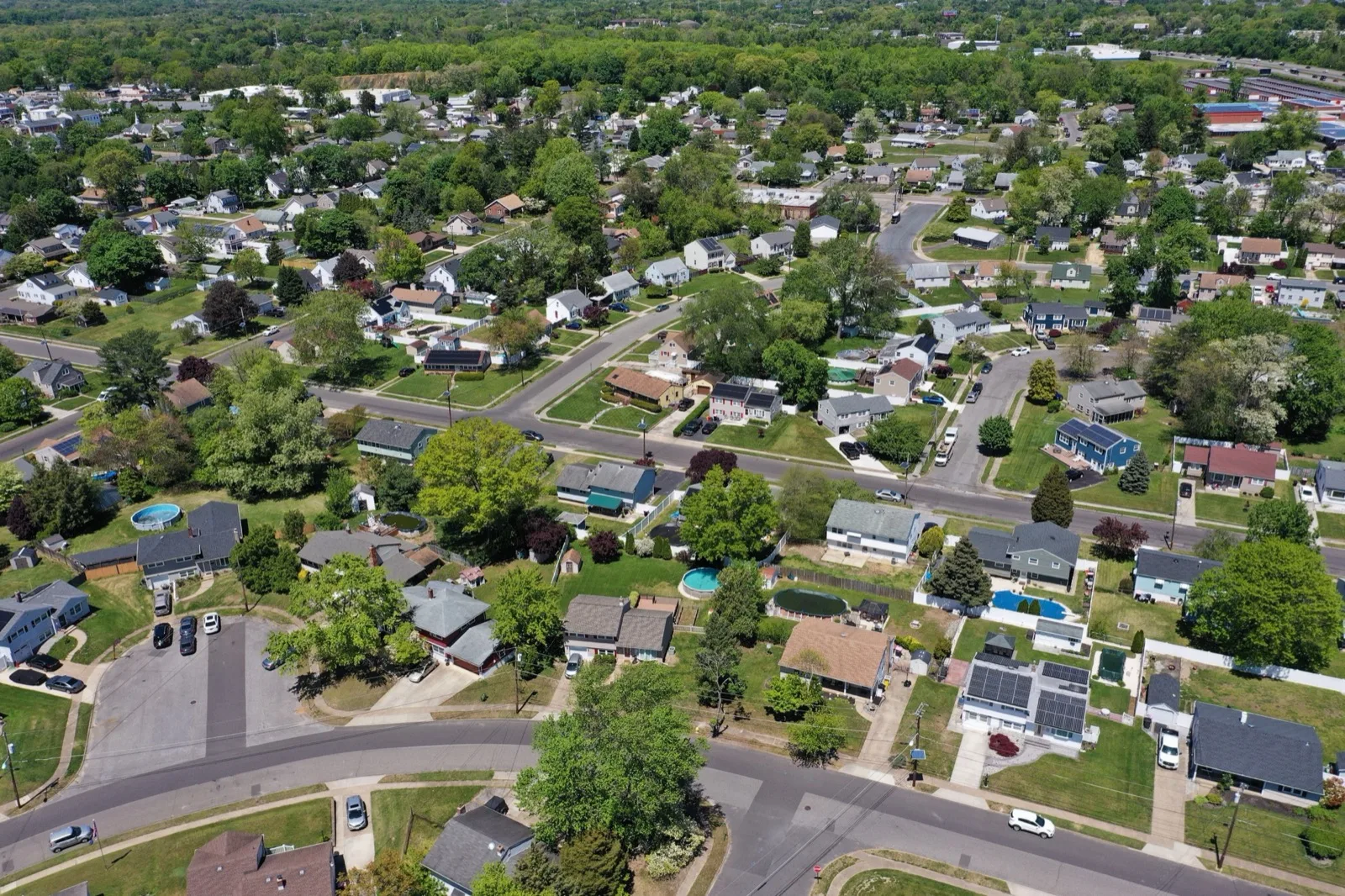 An aerial view of open land in Gloucester Township, Camden County
