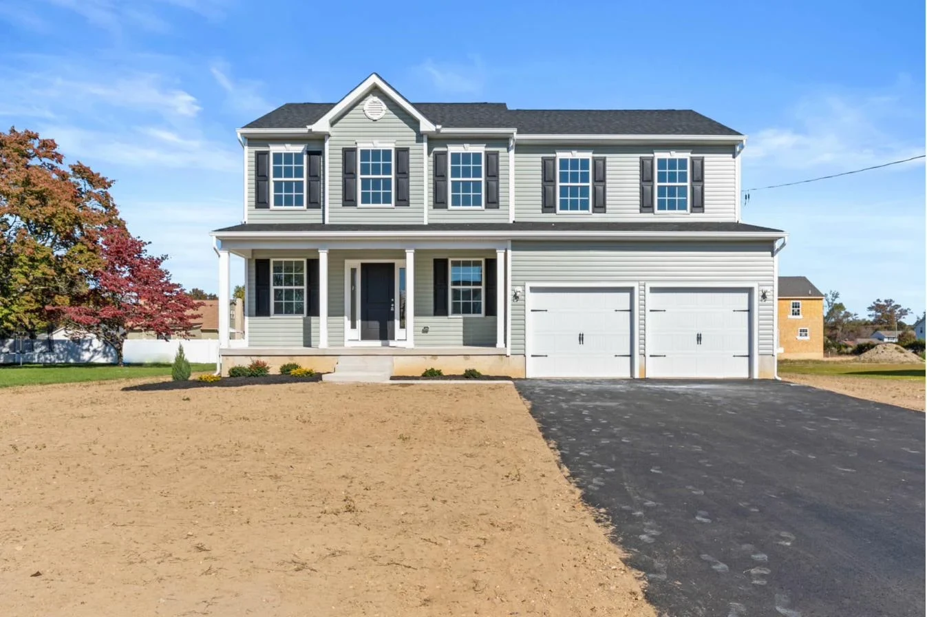 Hailey model exterior — 2-car front entry colonial, Forest Glen / South Jersey new construction